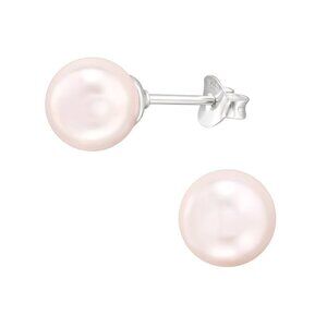 Sterling Silver Rosaline Pearl Earring 8mm